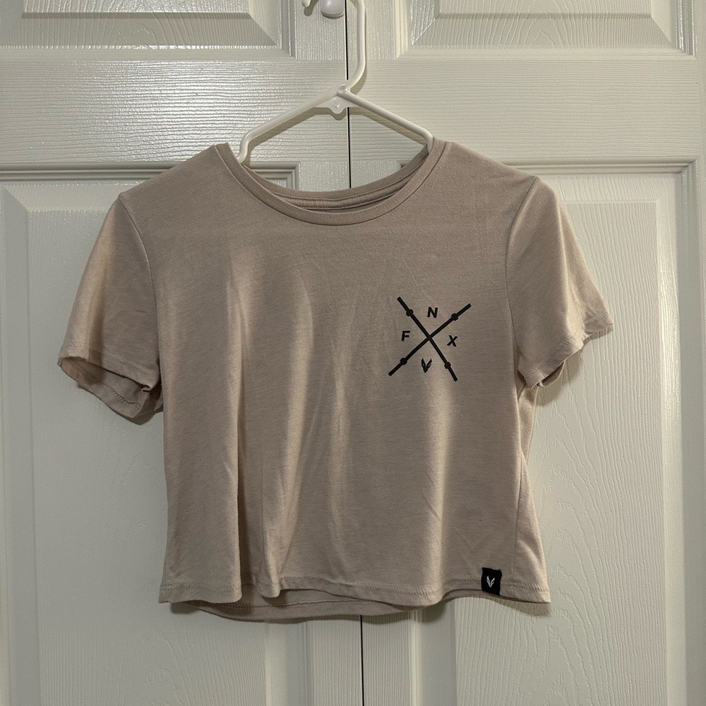 Beige Gym Crop Tee